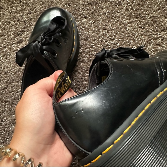 Dr Martens Black Leather Holly Oxford Tie Up Loafers Size 6 - Picture 6 of 10
